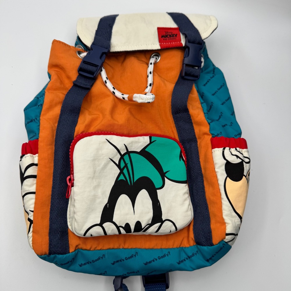 Zara Kids Disney Mickey Mouse Goofy Colorblock mini Backpack Rucksack